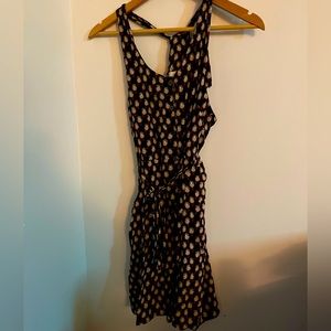 Bird Dress with Belt and Buttons